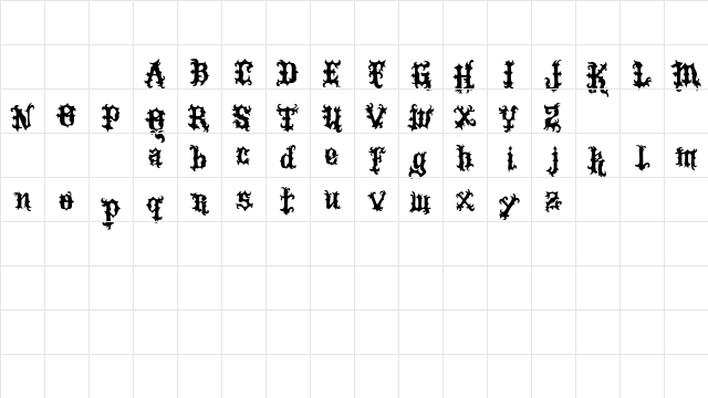 VTKS Tattoo Regular Character Map VTKS Tattoo Regular Character Map