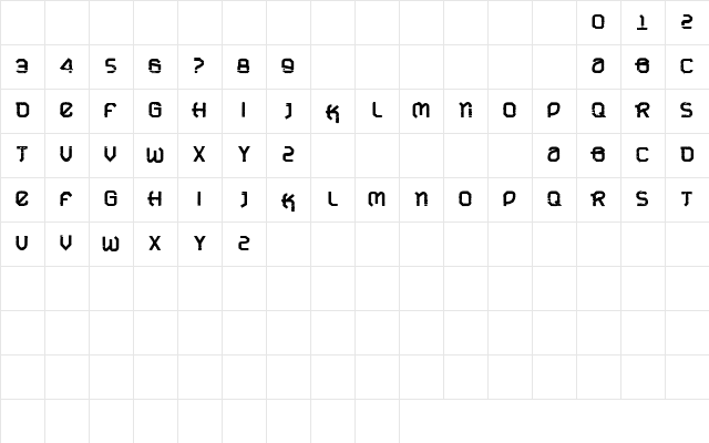 VTKS URBAN TIME bold Regular Character Map
