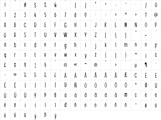 Vuldo Regular Character Map