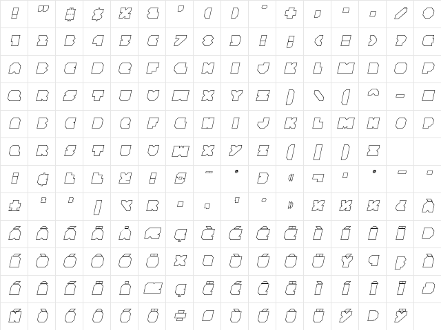 VX Rocket Outline Italic Italic Character Map VX Rocket Outline Italic Italic Character Map