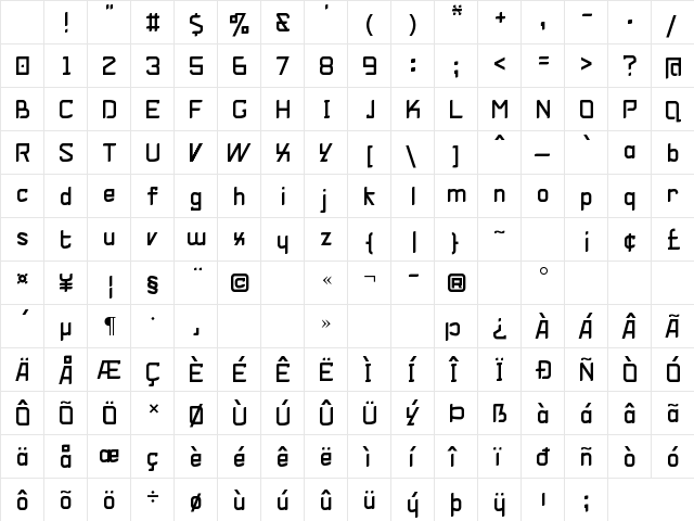 V-Zel? Regular Character Map