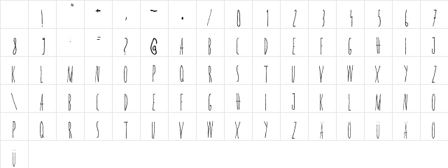 WANNABE Regular Character Map