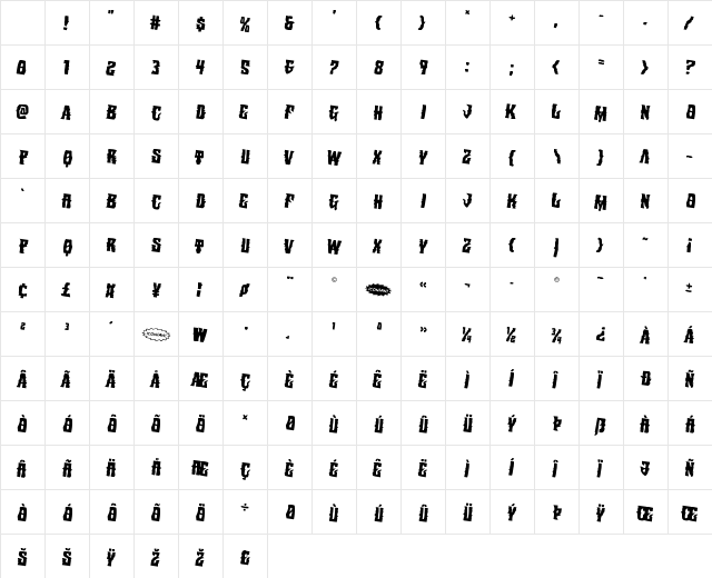 Warlock's Ale Rotated 2 Regular Character Map Warlock's Ale Rotated 2 Regular Character Map