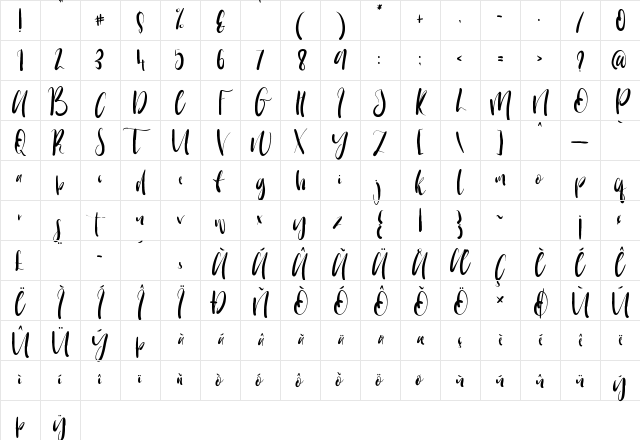 Warrenson Regular Character Map Warrenson Regular Character Map