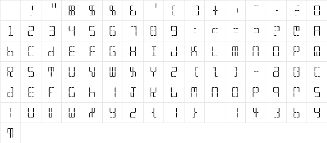 Watchmaker Medium Character Map