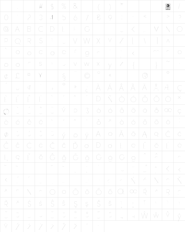 Watchword Hairline Demo Regular Character Map Watchword Hairline Demo Regular Character Map