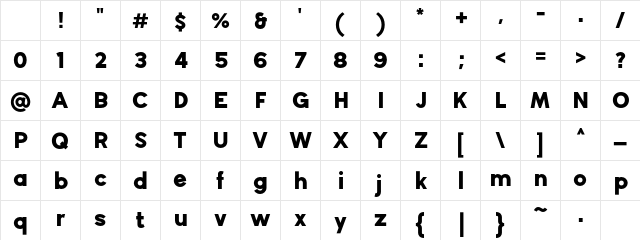 Wavehaus 158 ExtraBold Character Map Wavehaus 158 ExtraBold Character Map