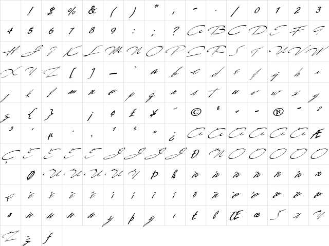 Way Regular Character Map Way Regular Character Map