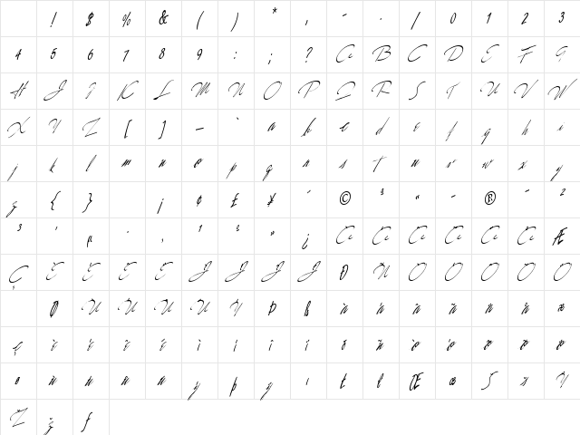 Way Regular Character Map Way Regular Character Map