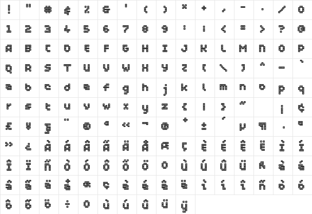 WC PIXHOLE Bta Regular Character Map