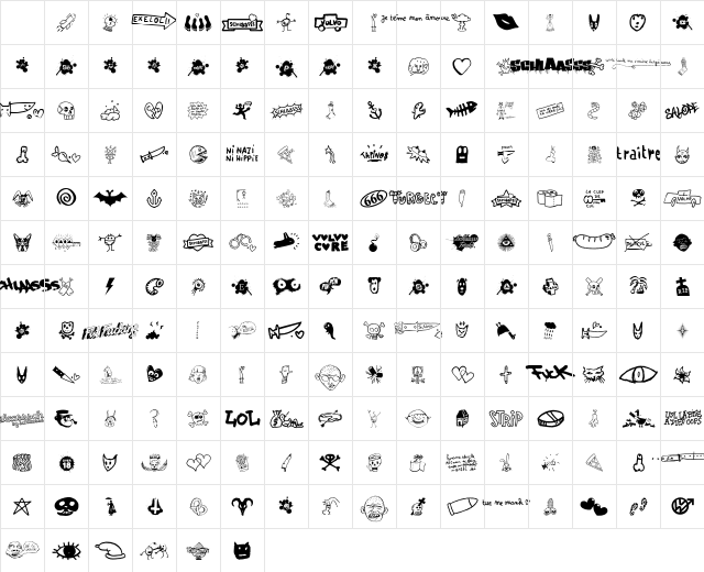 WC Slaasssch Classic normal Character Map