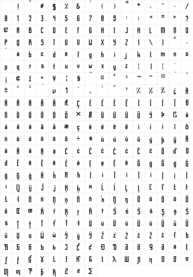 WebFont Regular Character Map WebFont Regular Character Map