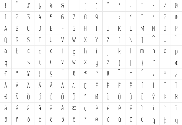 Web Serveroff Regular Character Map