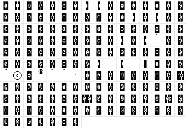 Welfare Brat Regular Character Map Welfare Brat Regular Character Map