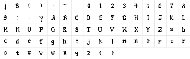 Wentira font Regular Character Map