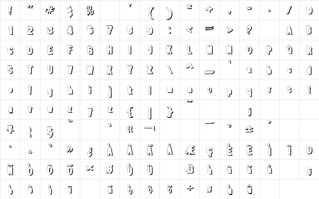 White Free Regular Character Map