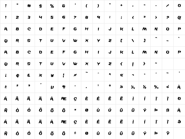 Wicker Man Rotated 2 Regular Character Map