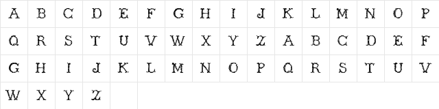 Wickers Regular Character Map