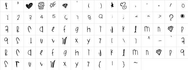 WifiLoveBoo Medium Character Map WifiLoveBoo Medium Character Map