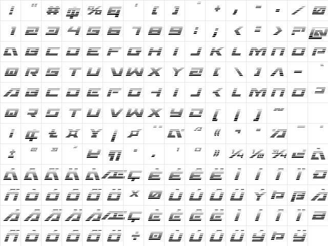 Wildcard Gradient Italic Italic Character Map
