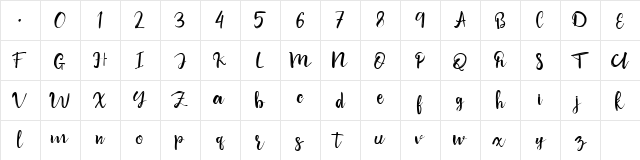 Wildest Dream Regular Character Map