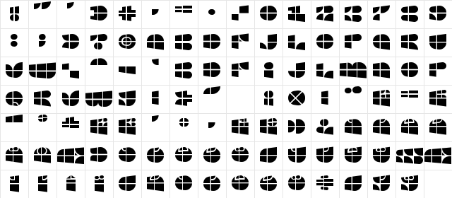 Windows Icon Font Regular Character Map