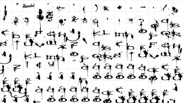 Windshield Massacre Regular Character Map