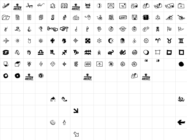 Wingding Review Regular Character Map