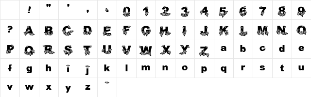 WL Royal Flutter Bold Character Map WL Royal Flutter Bold Character Map
