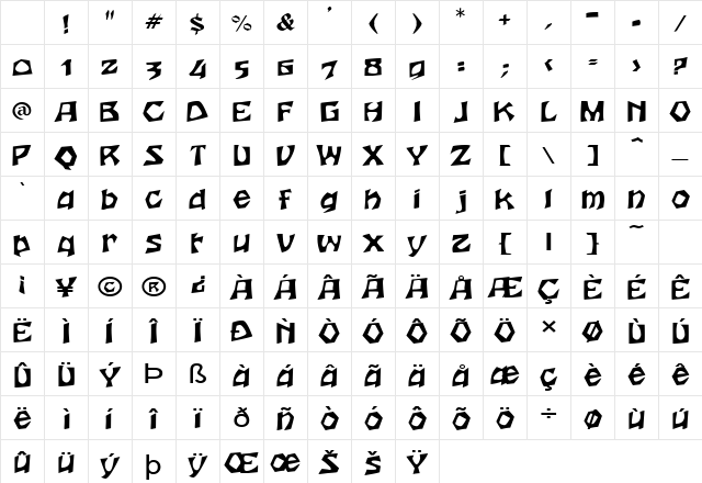 Woodcut-Extended Normal Character Map Woodcut-Extended Normal Character Map