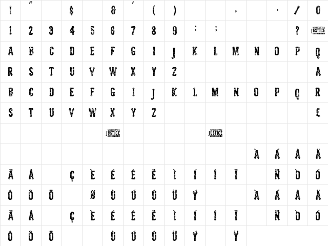 Woodcutter Justice Regular Character Map Woodcutter Justice Regular Character Map