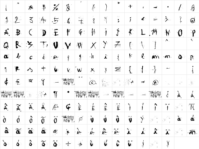 woodcutter TINTA CHINA Regular Character Map woodcutter TINTA CHINA Regular Character Map