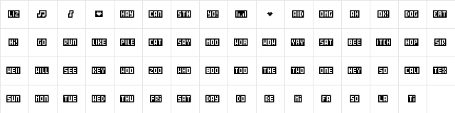 WordBits Medium Character Map