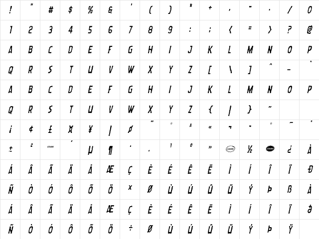 Worm Cuisine Condensed Italic Condensed Italic Character Map Worm Cuisine Condensed Italic Condensed Italic Character Map