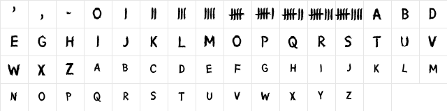 Writing Without Ink Regular Character Map