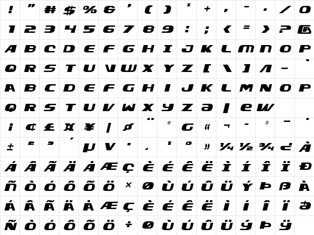 Xcelsion Semi-Italic Semi-Italic Character Map Xcelsion Semi-Italic Semi-Italic Character Map