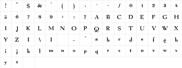 Xebex Normal Character Map
