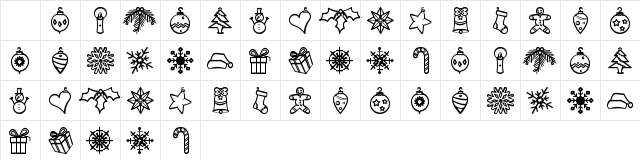 Xmasbats St Regular Character Map Xmasbats St Regular Character Map