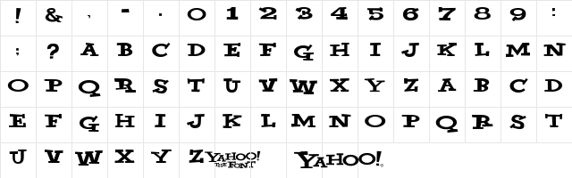 Yahoo! Regular Character Map Yahoo! Regular Character Map