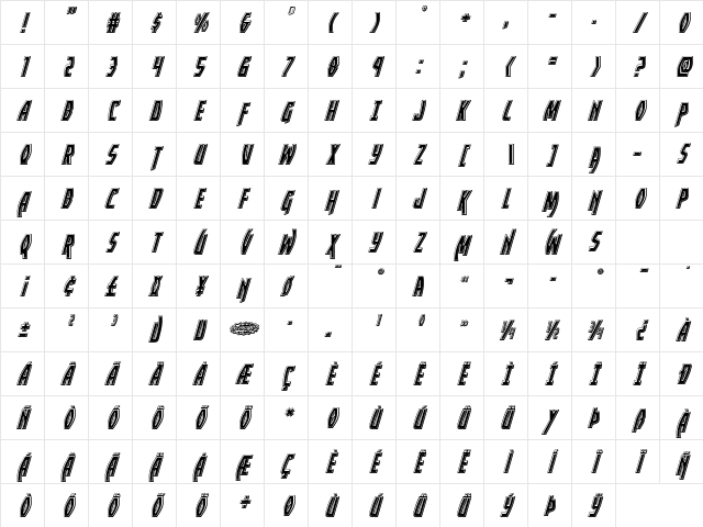 Yankee Clipper Bevel Italic Italic Character Map Yankee Clipper Bevel Italic Italic Character Map