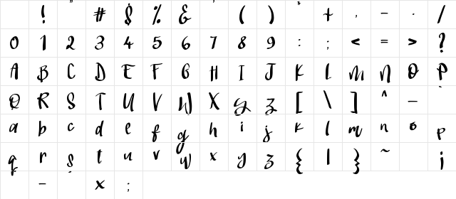 Yellow Gold Regular Character Map Yellow Gold Regular Character Map