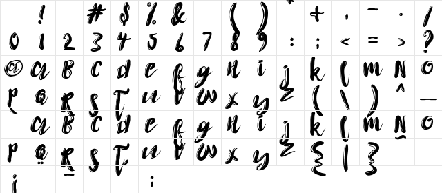 Yellow Taxi Regular Character Map