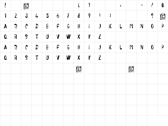 Yes Darling Regular Character Map