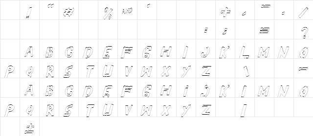 YES_outlineitalic Regular Character Map YES_outlineitalic Regular Character Map