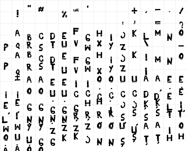 YES_shaken Regular Character Map YES_shaken Regular Character Map