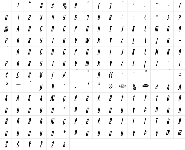 Y-Files Expanded Italic Expanded Italic Character Map Y-Files Expanded Italic Expanded Italic Character Map