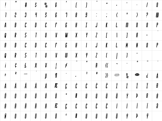 Y-Files Semi-Italic Semi-Italic Character Map Y-Files Semi-Italic Semi-Italic Character Map