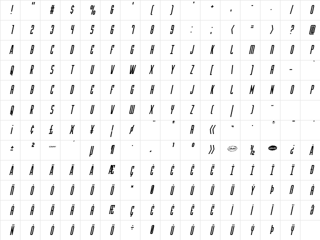 Y-Files Title Italic Italic Character Map Y-Files Title Italic Italic Character Map