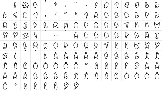 Yo mama Regular Character Map Yo mama Regular Character Map