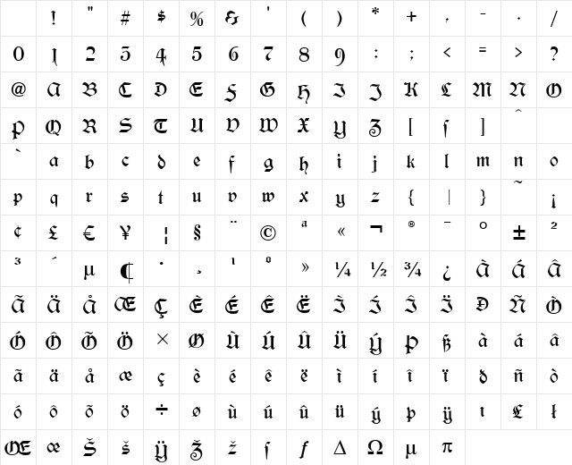 Yonkers Regular Character Map Yonkers Regular Character Map